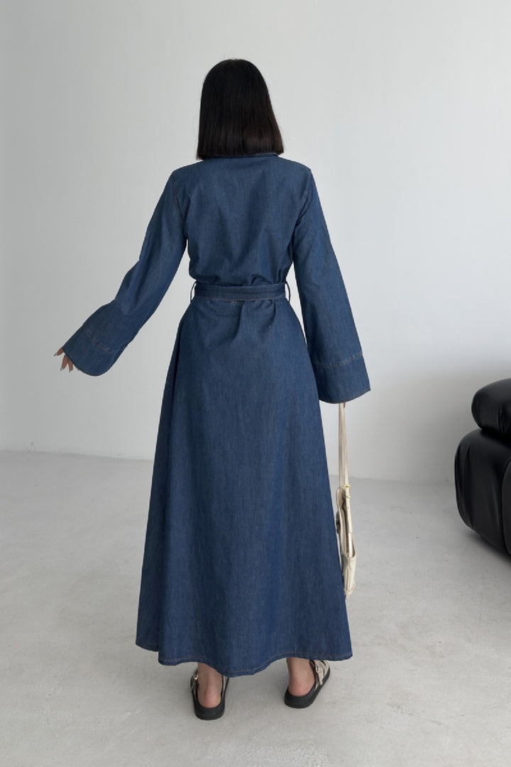 XLJ Buttoned Long Denim Dress - Granby
