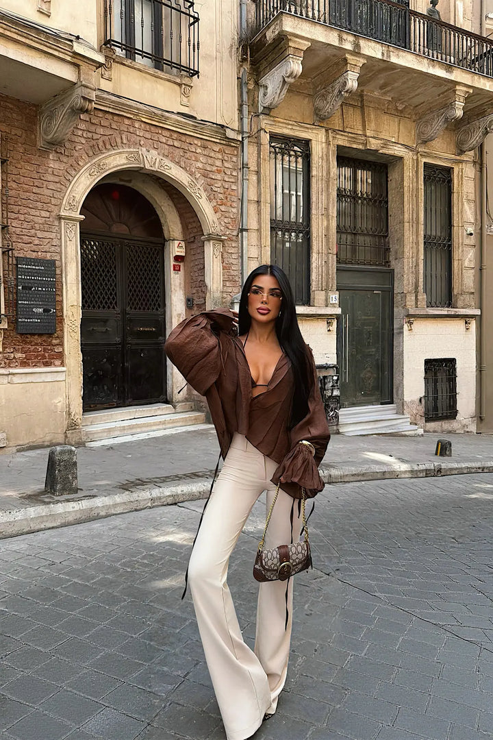 EYY Women Dark Brown Gite Blouse - Halle-Neustadt