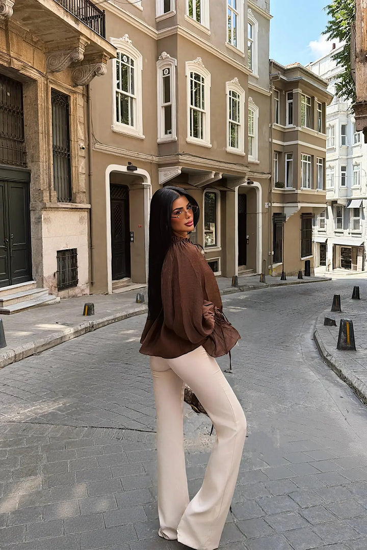EYY Women Dark Brown Gite Blouse - Halle-Neustadt