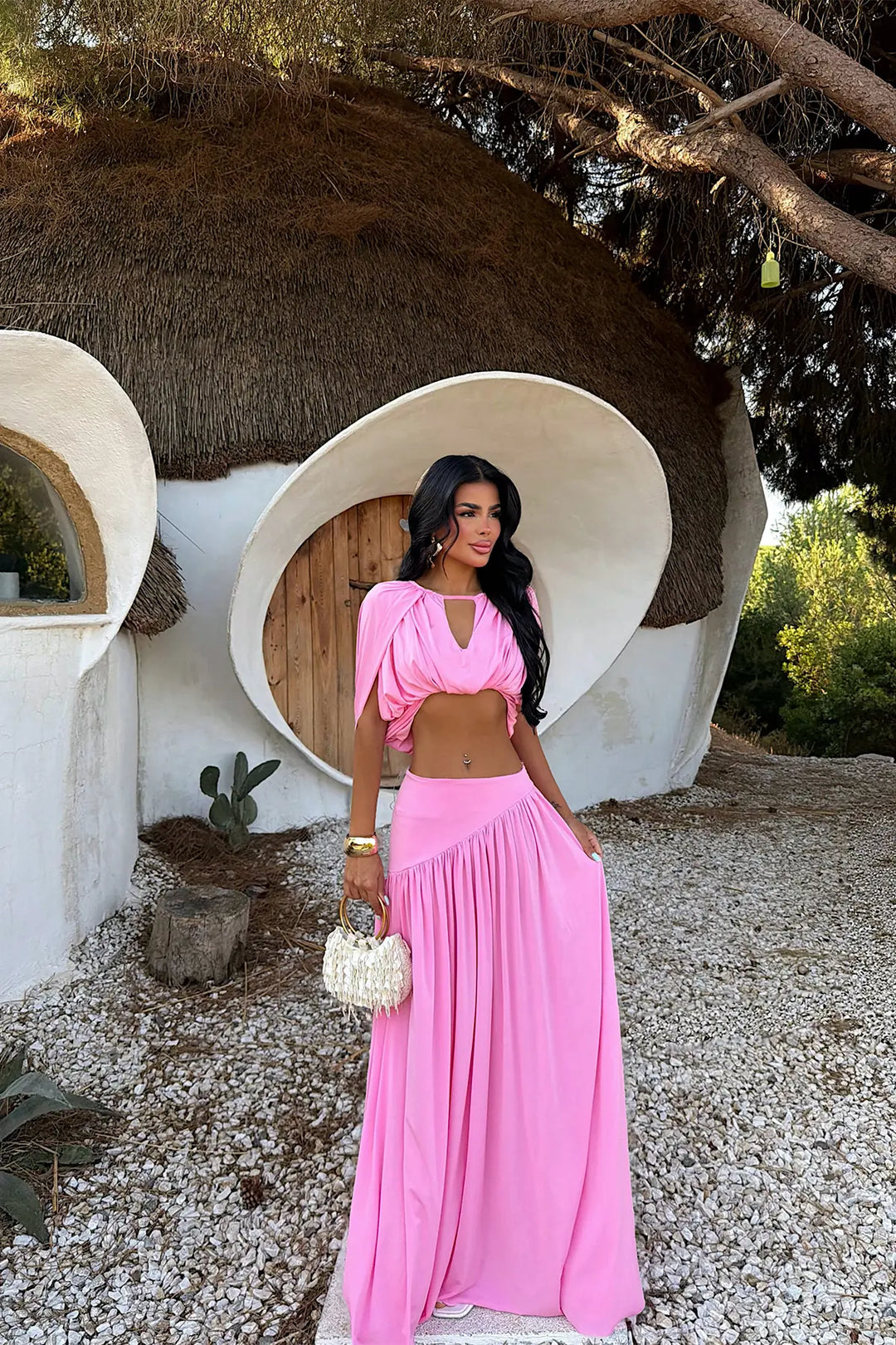 EYY Women Pink Skirt Set - Halle