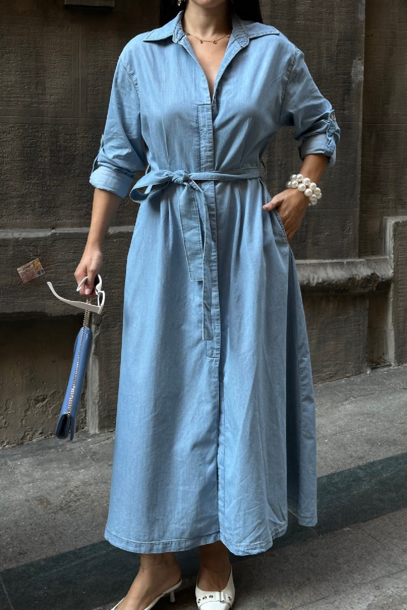 XLJ Midi Length Denim Dress - Tomatlán
