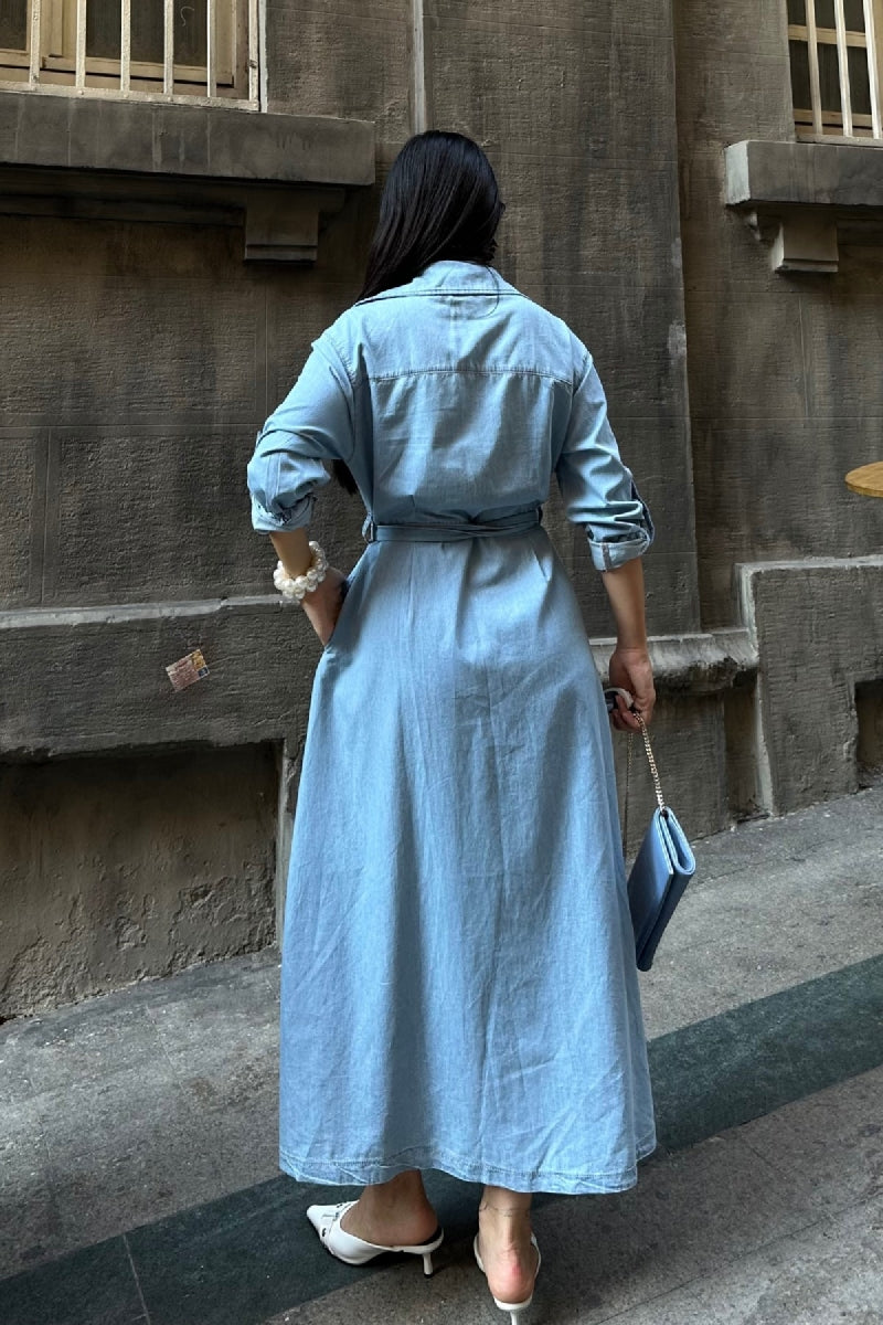 XLJ Midi Length Denim Dress - Tomatlán