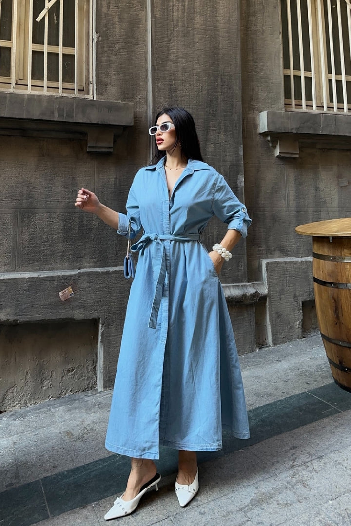 XLJ Midi Length Denim Dress - Tomatlán