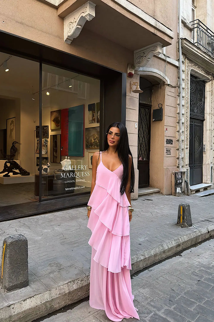 EYY Women Pink Strappy Tulle Dress - Macon