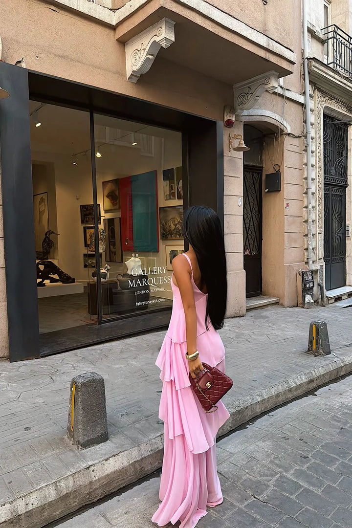 EYY Women Pink Strappy Tulle Dress - Macon