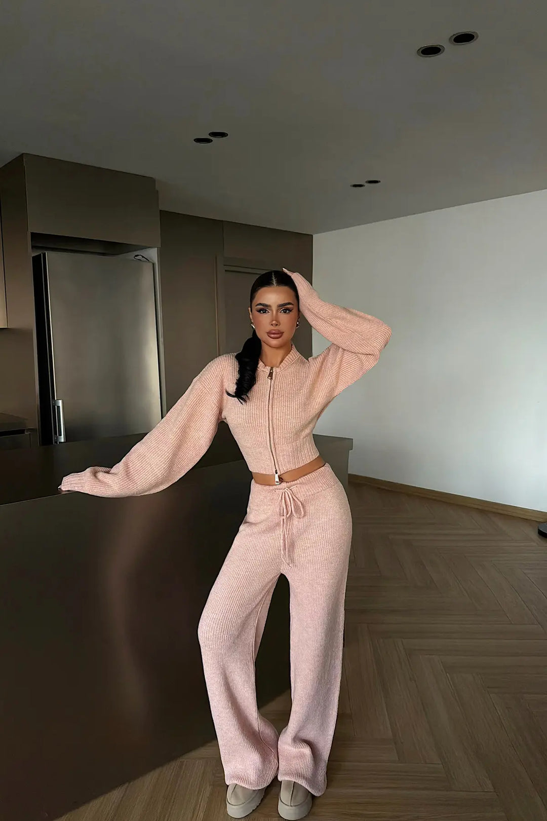 EYY Women Powder Pink Zaria Knit Set - Bremen