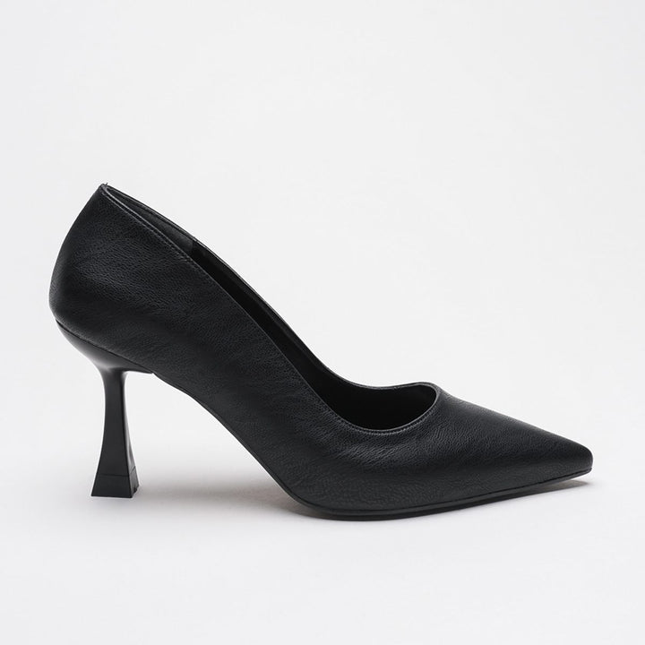 DSM Ernio Black Leather High Heel Women's Shoe - Wildwood