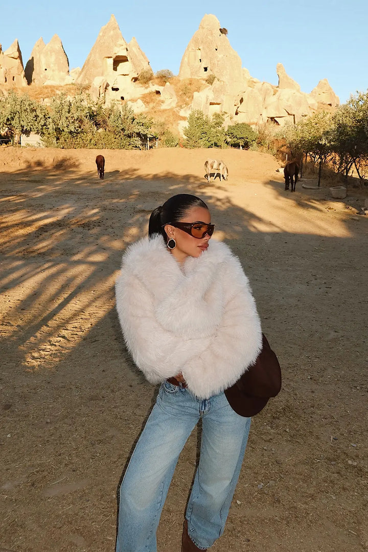 EYY Women Cream Rufina Fur Coat - Torrente