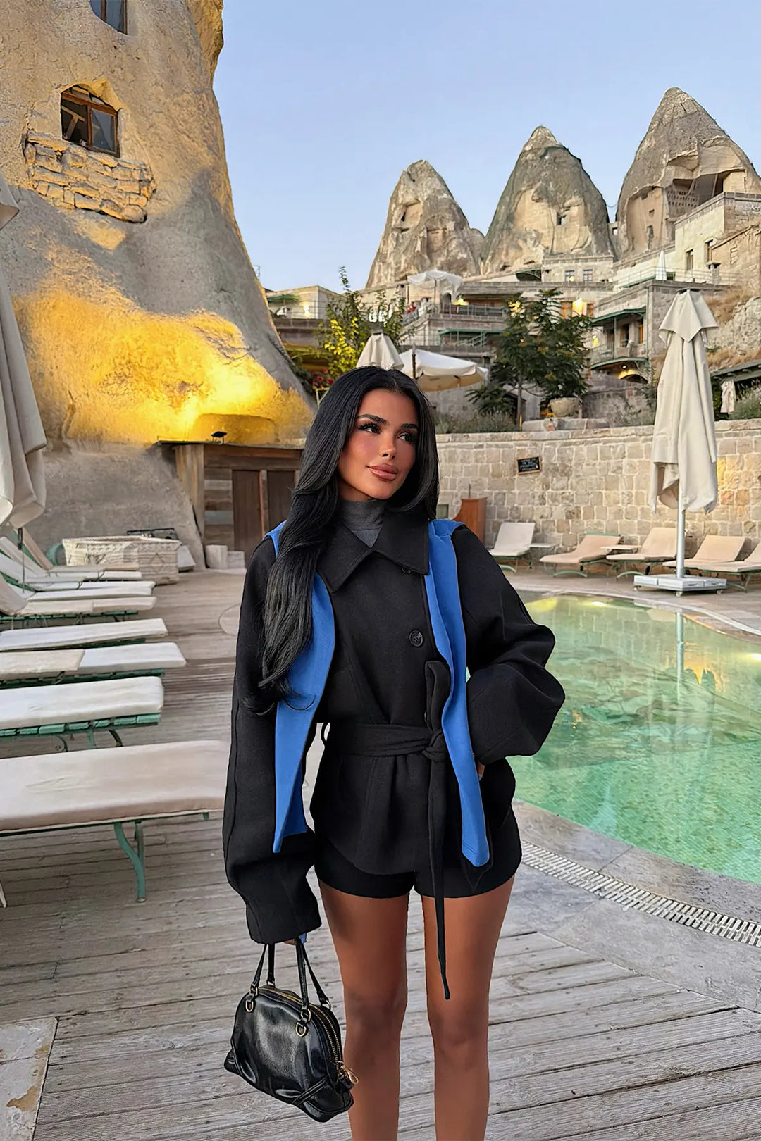 EYY Women Black Belted Coat - Hamilton
