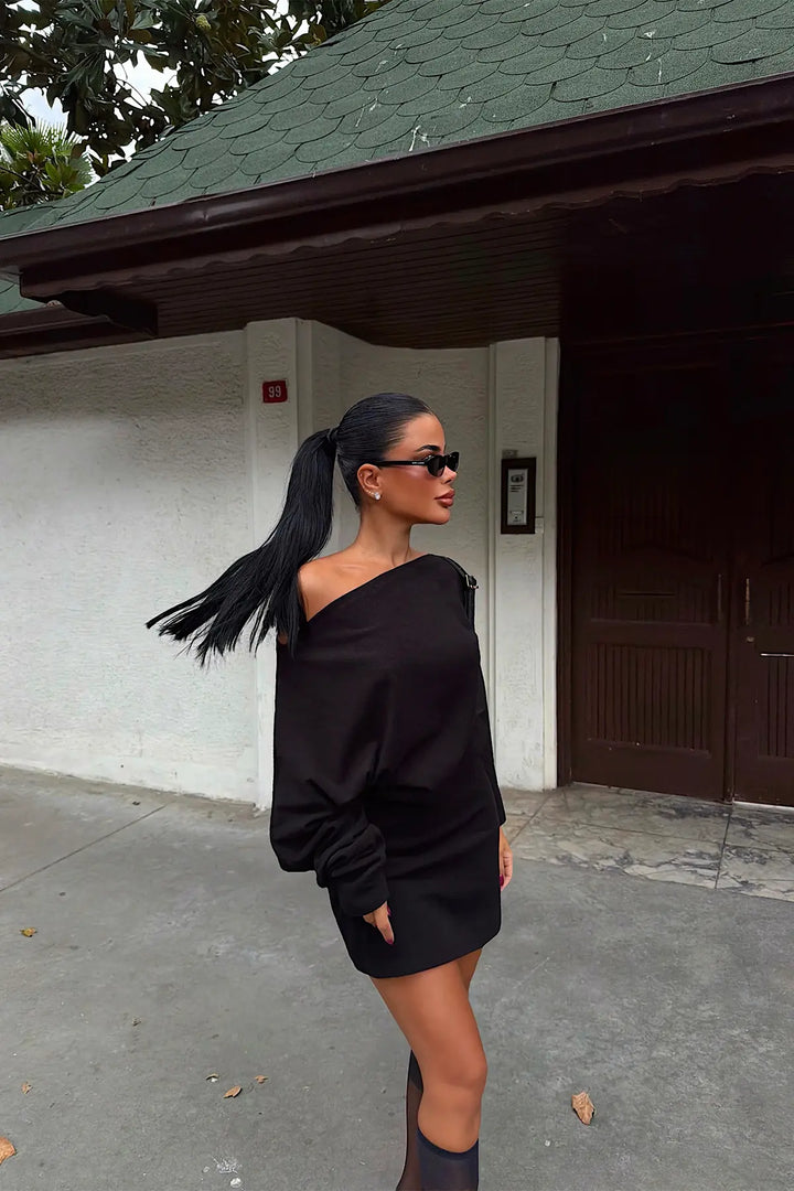 EYY Women Black Basic Mini Dress - Vélez-Málaga