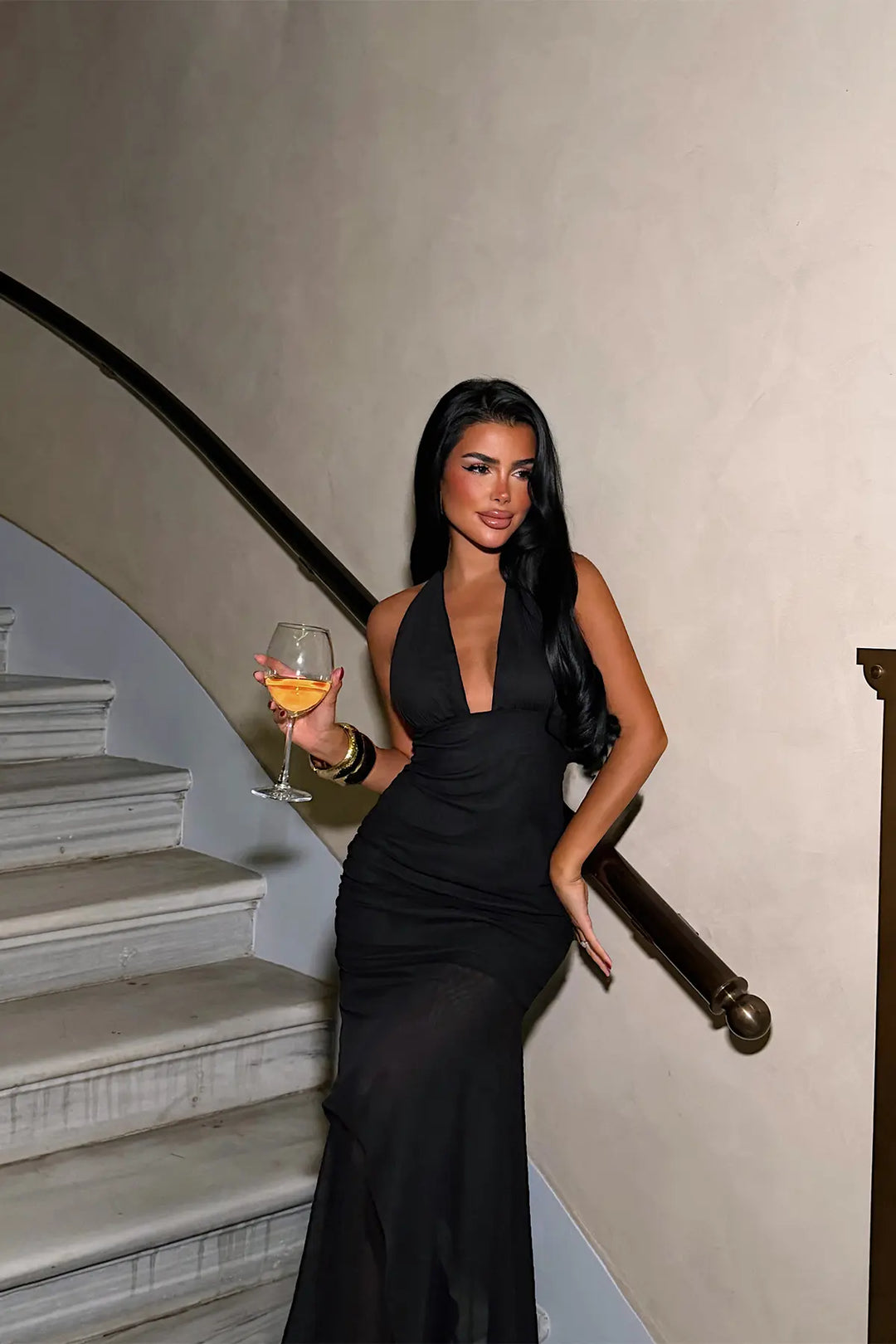 EYY Women Long Dress with Black Tulle Detail - Penticton