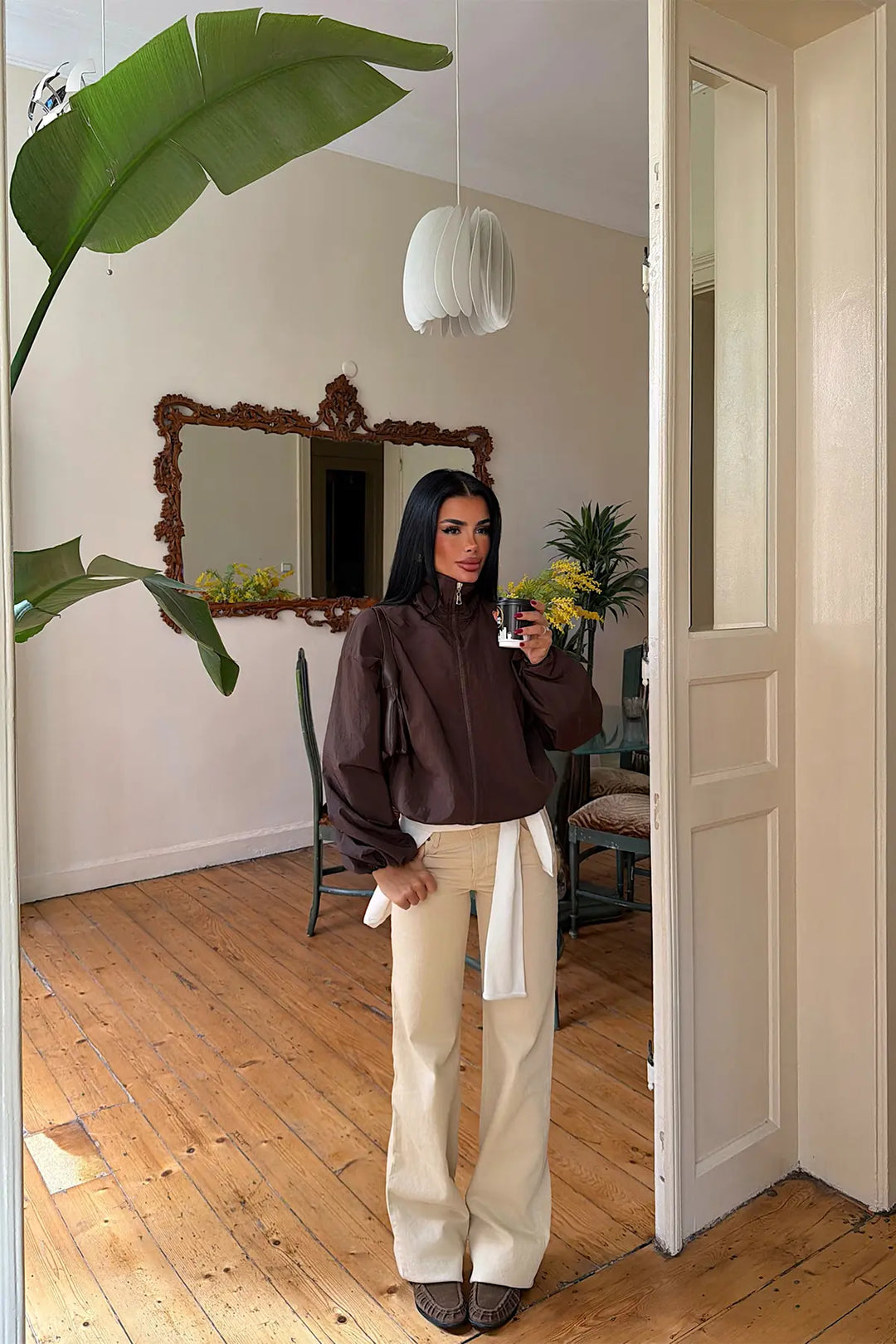EYY Women Brown Jacket with Zipper Detail - Rosny-sous-Bois