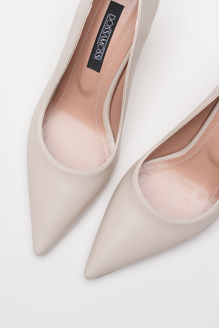 DSM Ernio Cream Leather High Heel Women's Shoe - New Britain