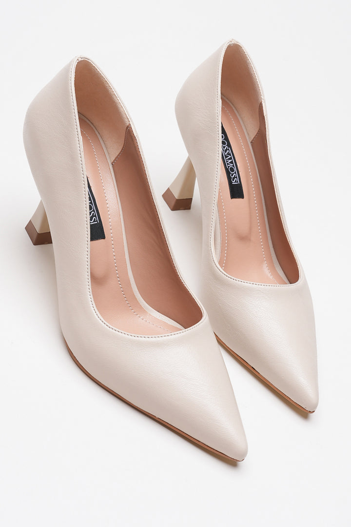 DSM Ernio Cream Leather High Heel Women's Shoe - New Britain