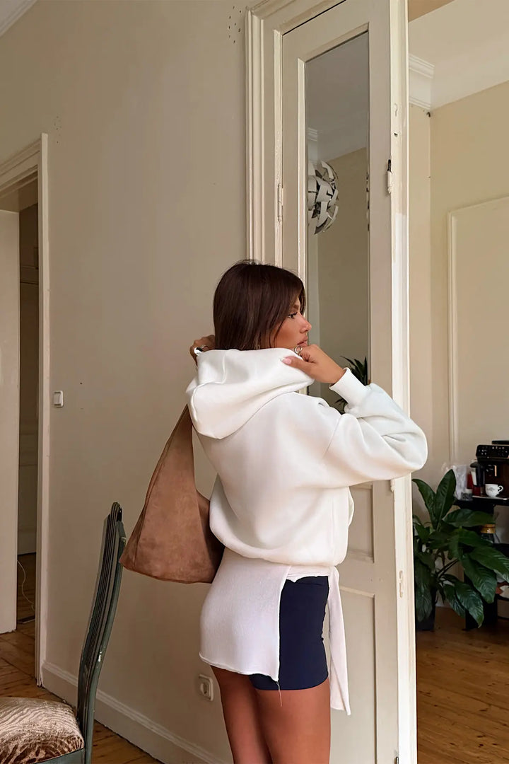 EYY Women White Basic Hoodie - Chieti