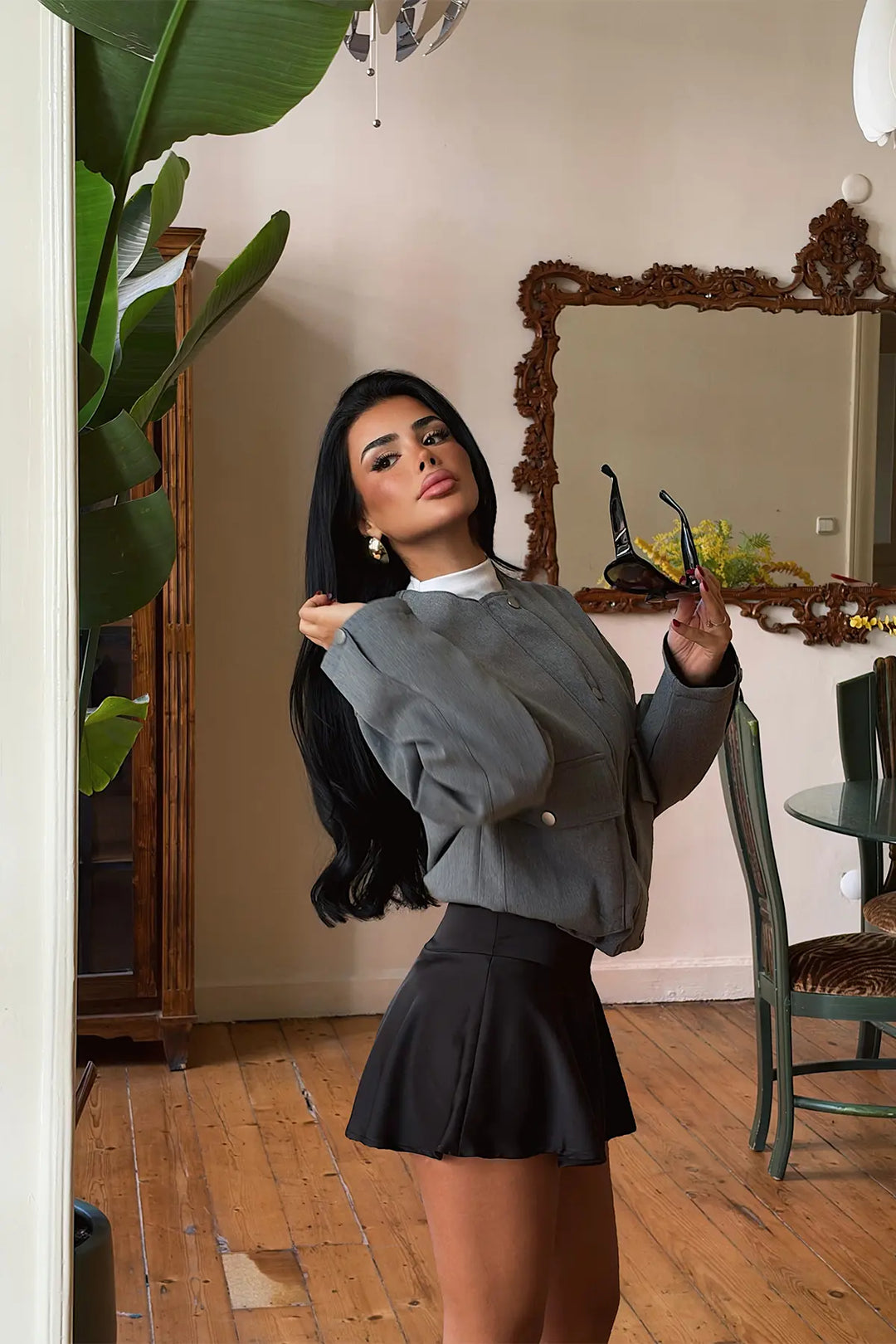 EYY Women Grey Jacket with Pocket Detail - Plant City