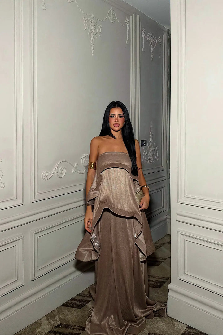 EYY Women Long Brown Dress - Orangeville