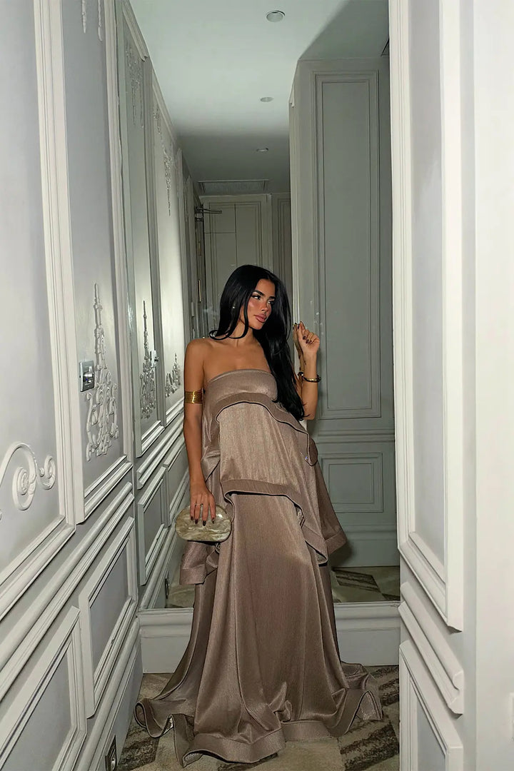 EYY Women Long Brown Dress - Orangeville