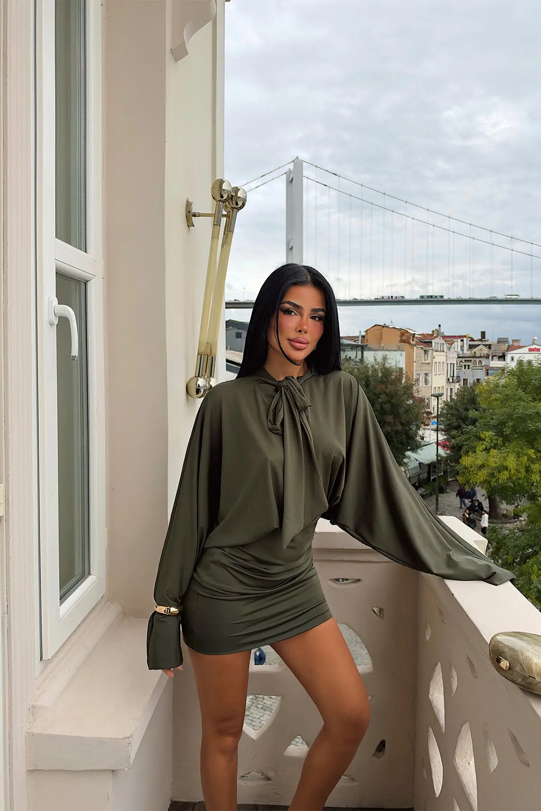 EYY Women Khaki Front-Tie Dress - Pioltello