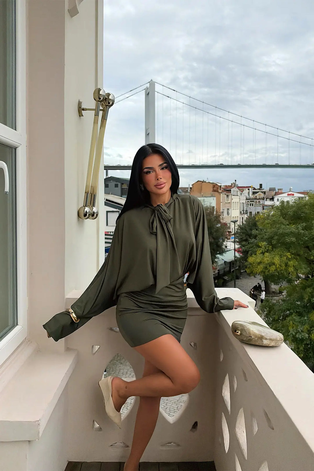 EYY Women Khaki Front-Tie Dress - Pioltello