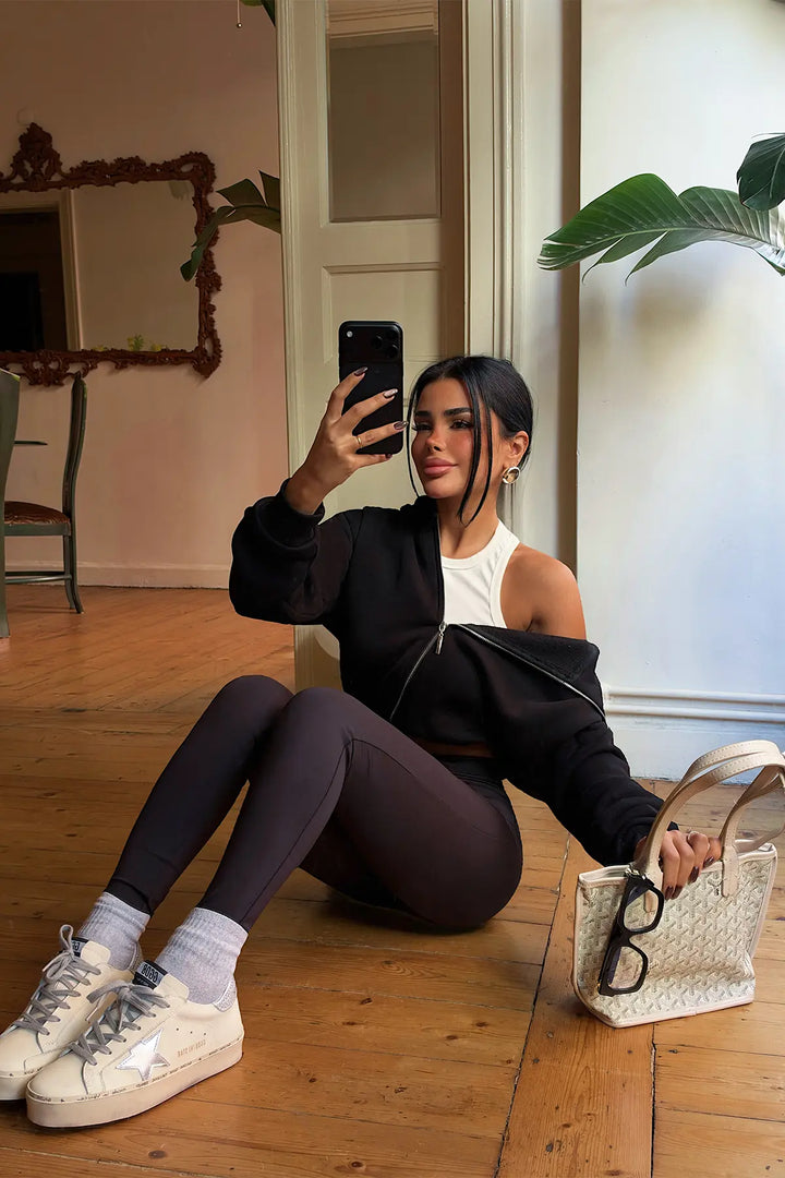 EYY Women Tracksuit Set with Black Zipper Detail - Messina