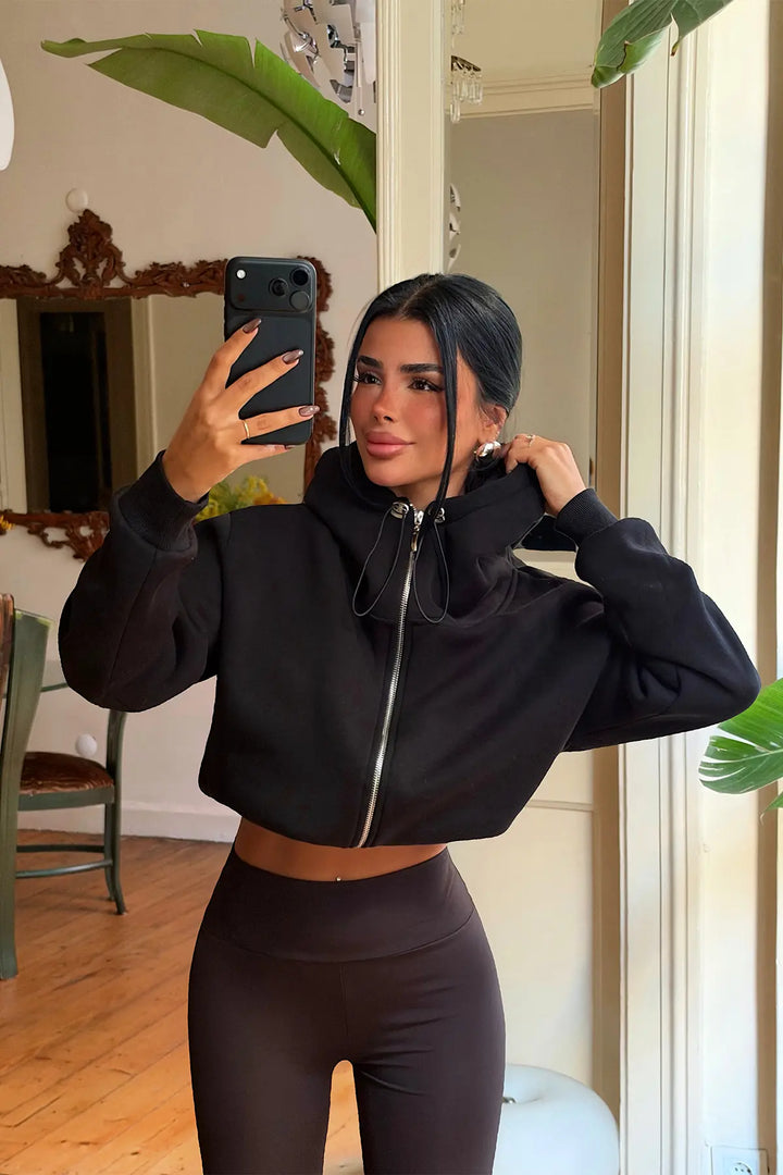 EYY Women Tracksuit Set with Black Zipper Detail - Messina