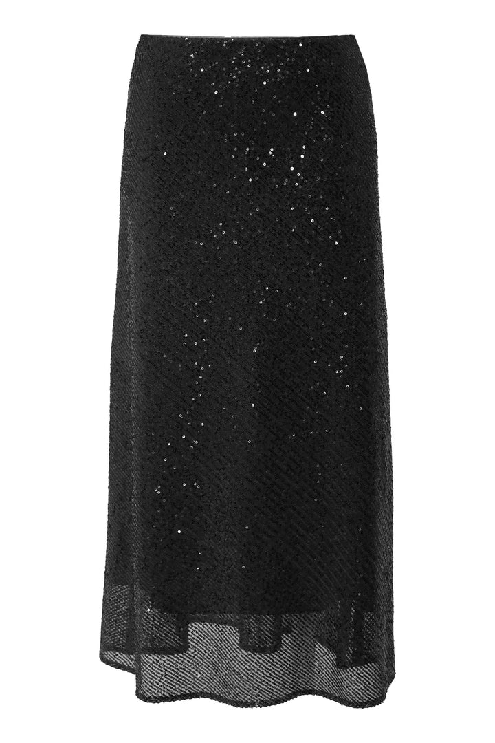 FRV Black stamp sequins sleeveless midi skirt - Covilhã