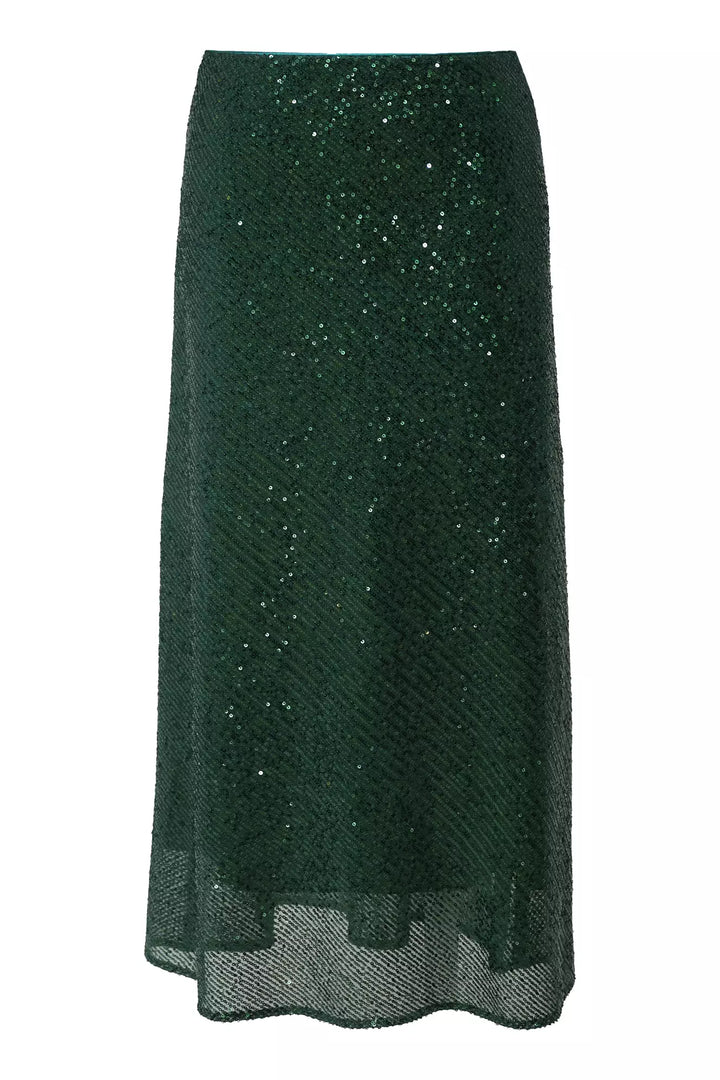 FRV Green stamp sequins sleeveless midi skirt - Salvatierra