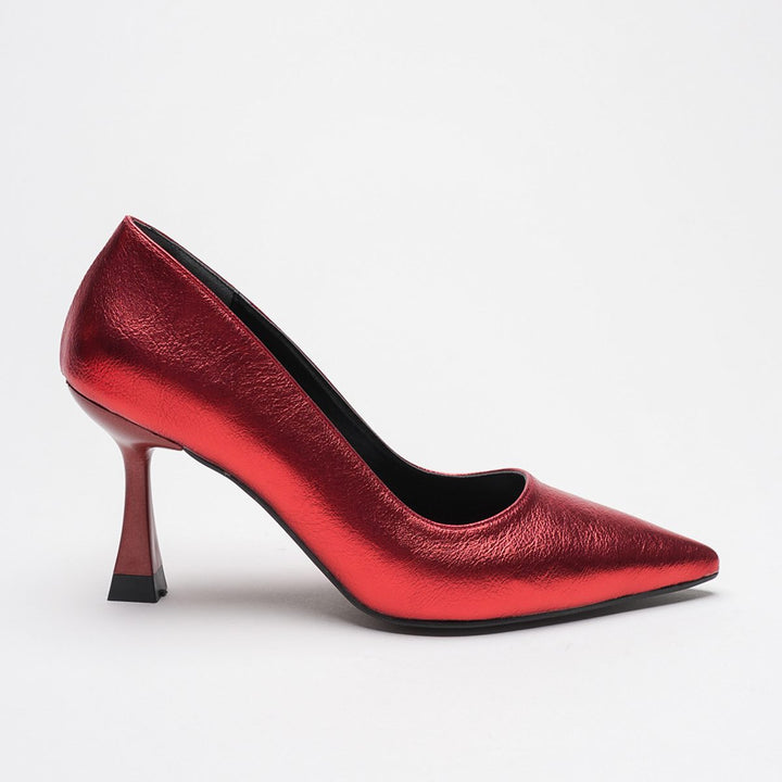 DSM Ernio Red Wrinkled Leather High Heel Women's Shoe - Ettlingen
