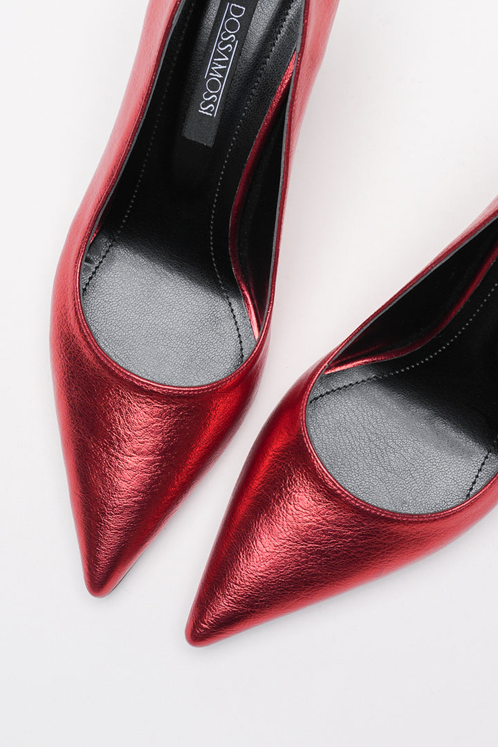 DSM Ernio Red Wrinkled Leather High Heel Women's Shoe - Ettlingen
