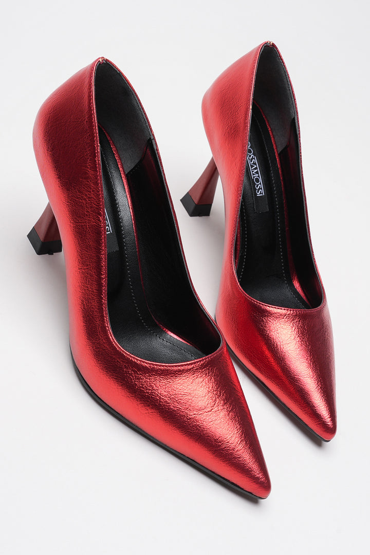 DSM Ernio Red Wrinkled Leather High Heel Women's Shoe - Ettlingen