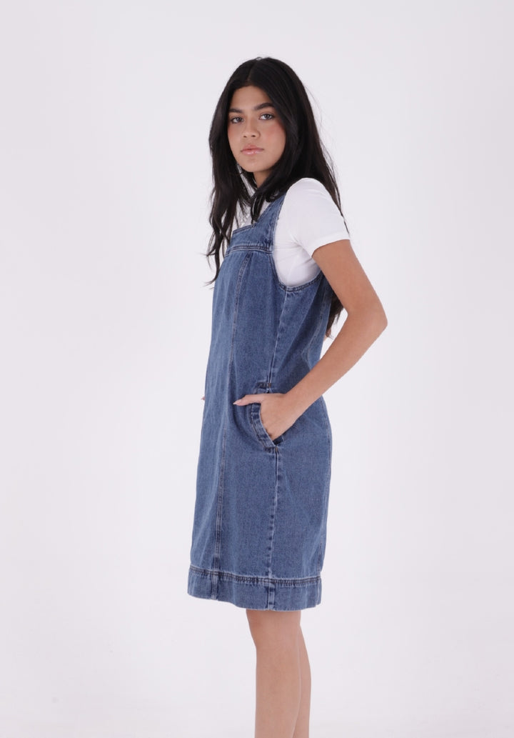 XLJ Side Pocket Classic Denim Dress with Strap - Braunschweig
