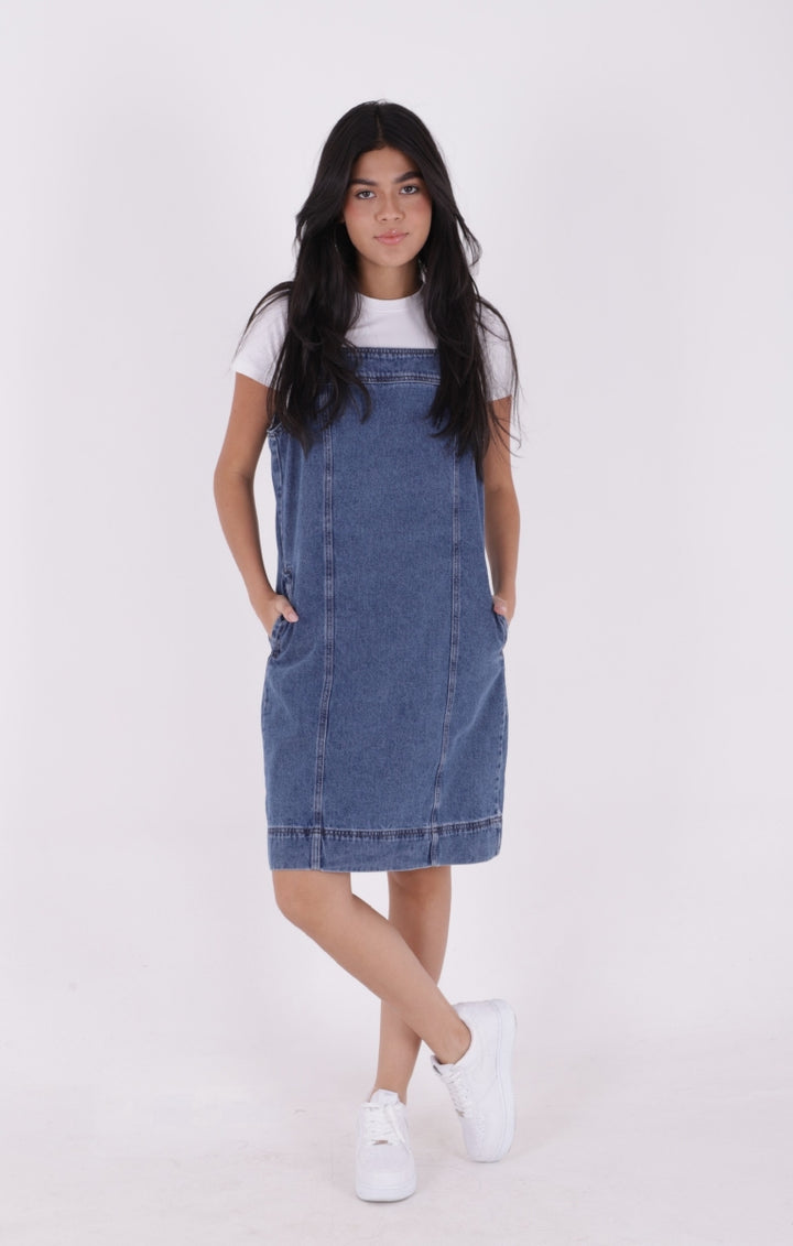 XLJ Side Pocket Classic Denim Dress with Strap - Braunschweig
