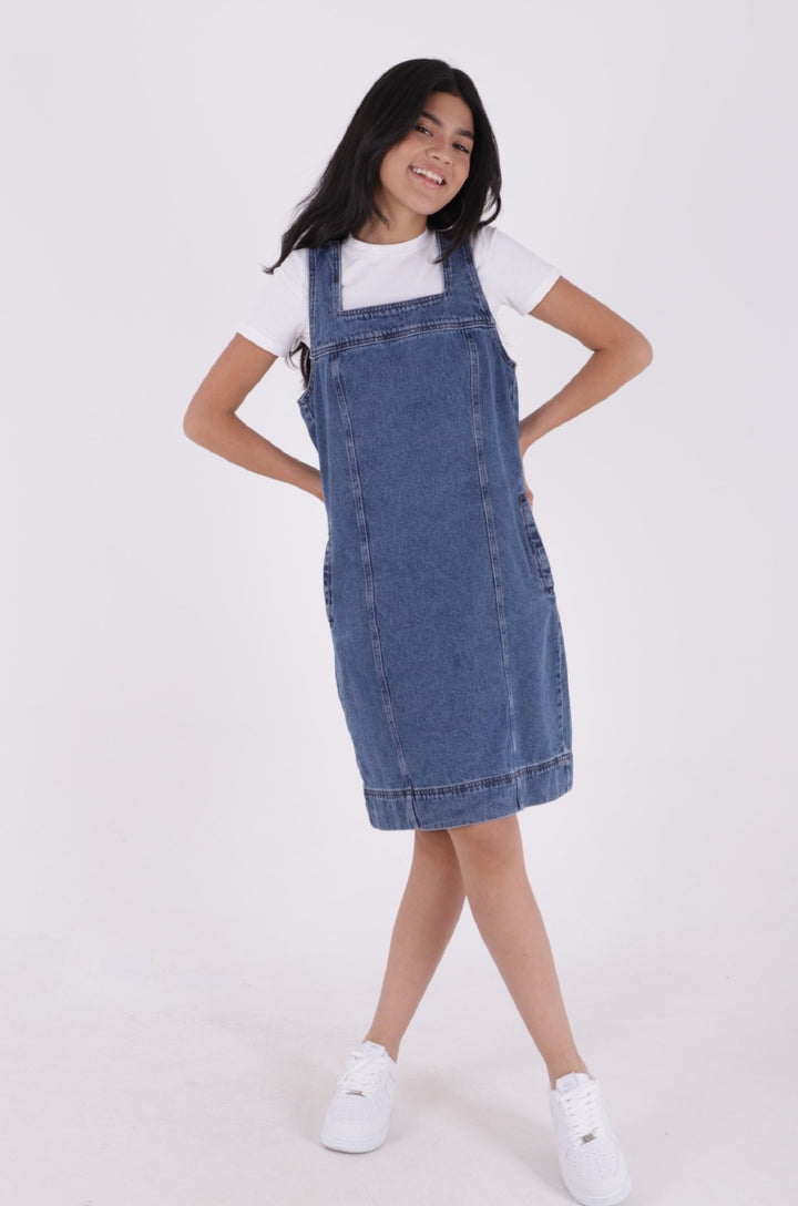 XLJ Side Pocket Classic Denim Dress with Strap - Braunschweig