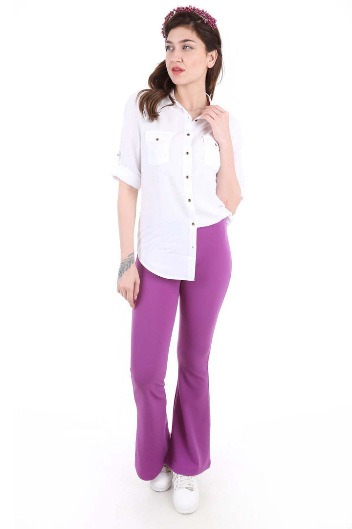 BGD Women Double Pocket Shirt - White - Mooresville