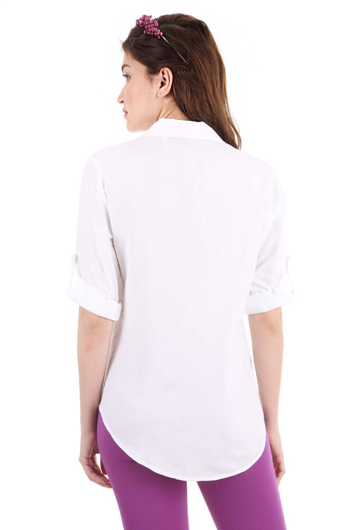 BGD Women Double Pocket Shirt - White - Mooresville