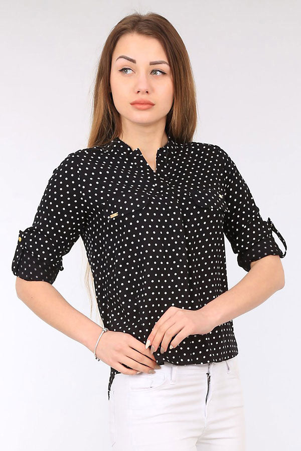 BGD Women Striped Shirt - Black - Avondale