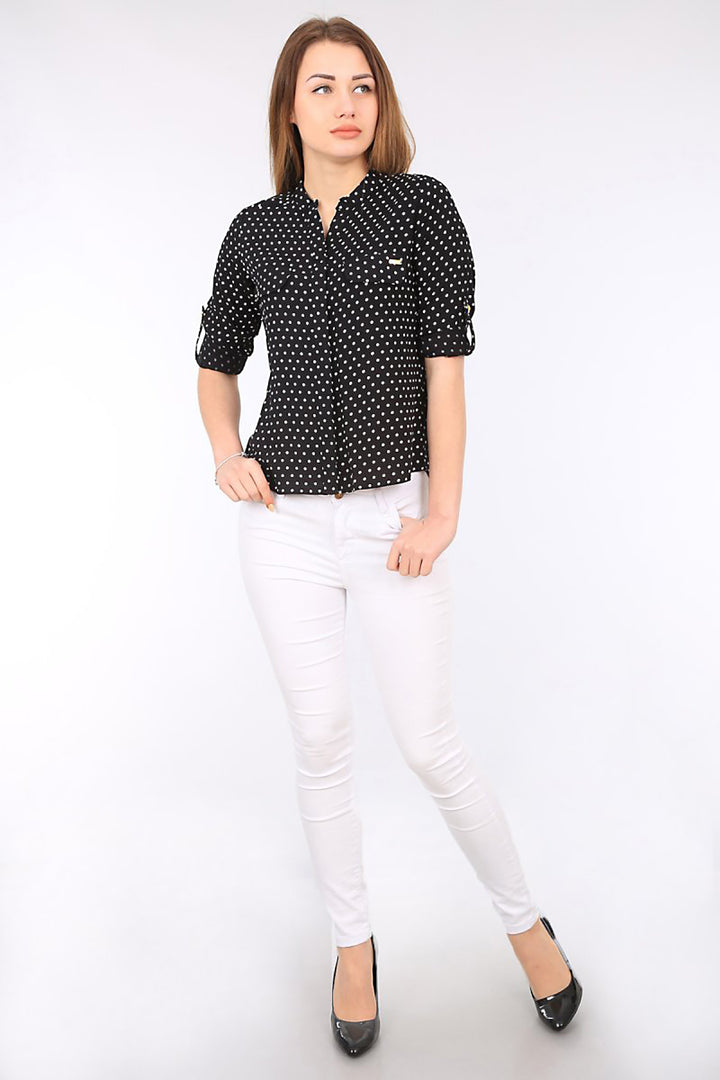 BGD Women Striped Shirt - Black - Avondale