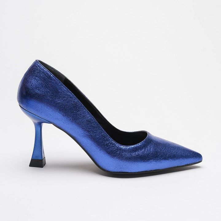 DSM Ernio Blue Wrinkled Leather High Heel Women's Shoe - Olathe