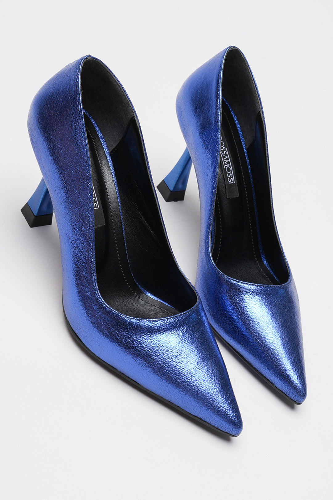 DSM Ernio Blue Wrinkled Leather High Heel Women's Shoe - Olathe