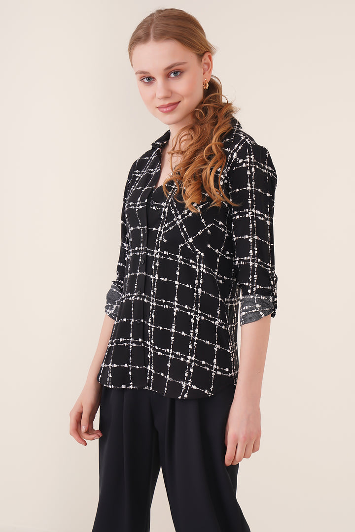 BGD Women SINGLE POCKET SHIRT - Black - Layton