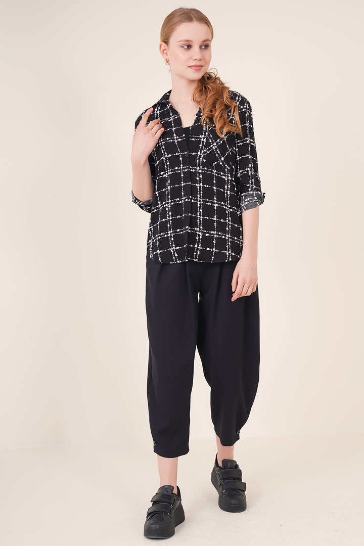BGD Women SINGLE POCKET SHIRT - Black - Layton