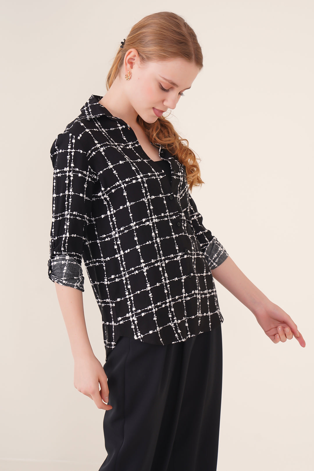 BGD Women SINGLE POCKET SHIRT - Black - Layton