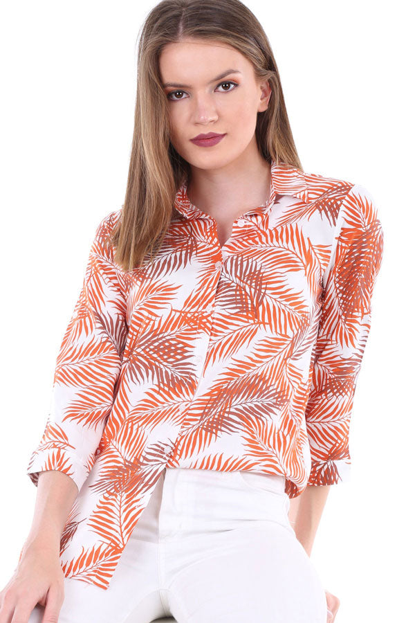 BGD Women PATTERNED SHIRT - Terracotta - Águilas