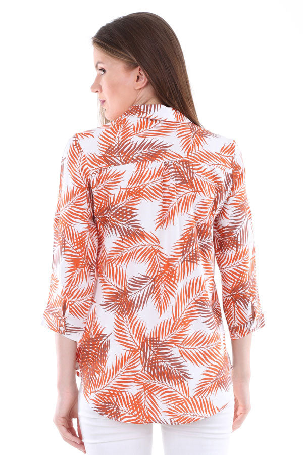 BGD Women PATTERNED SHIRT - Terracotta - Águilas