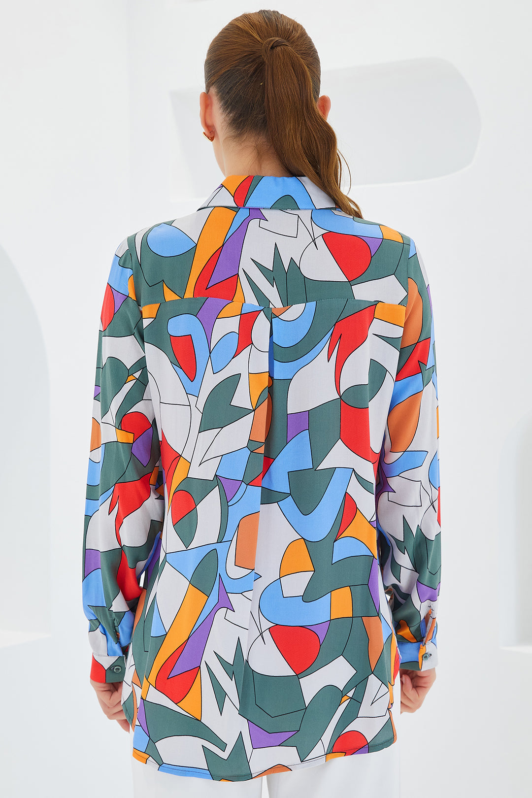 BGD Women Graphic Patterned Shirt - Khaki Green - Avondale