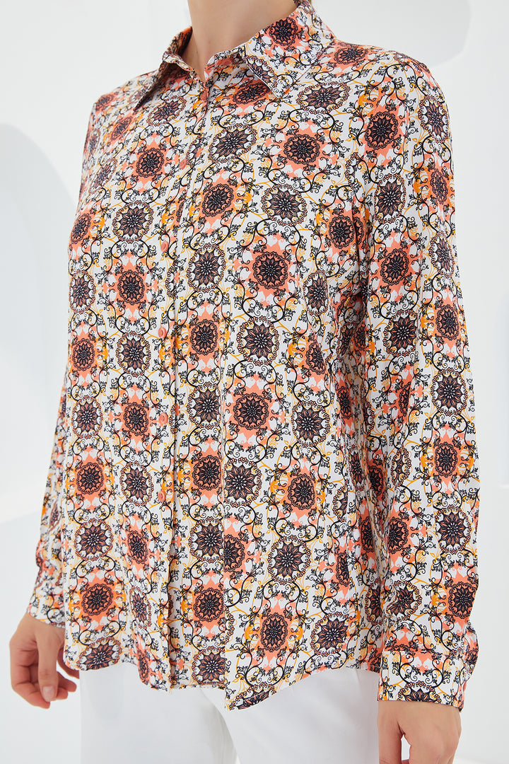 BGD Women Graphic Patterned Shirt - Orange - Avondale
