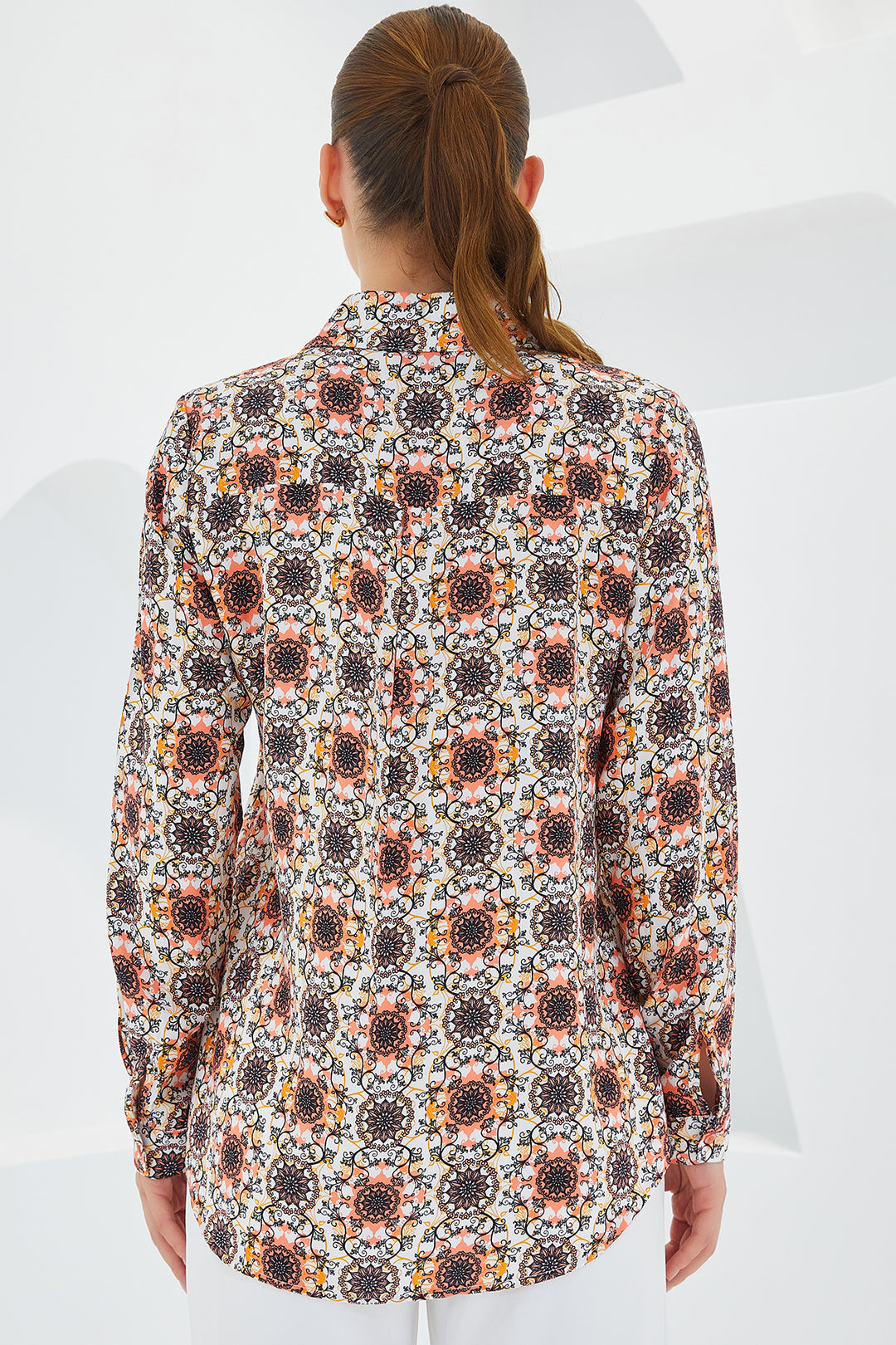 BGD Women Graphic Patterned Shirt - Orange - Avondale