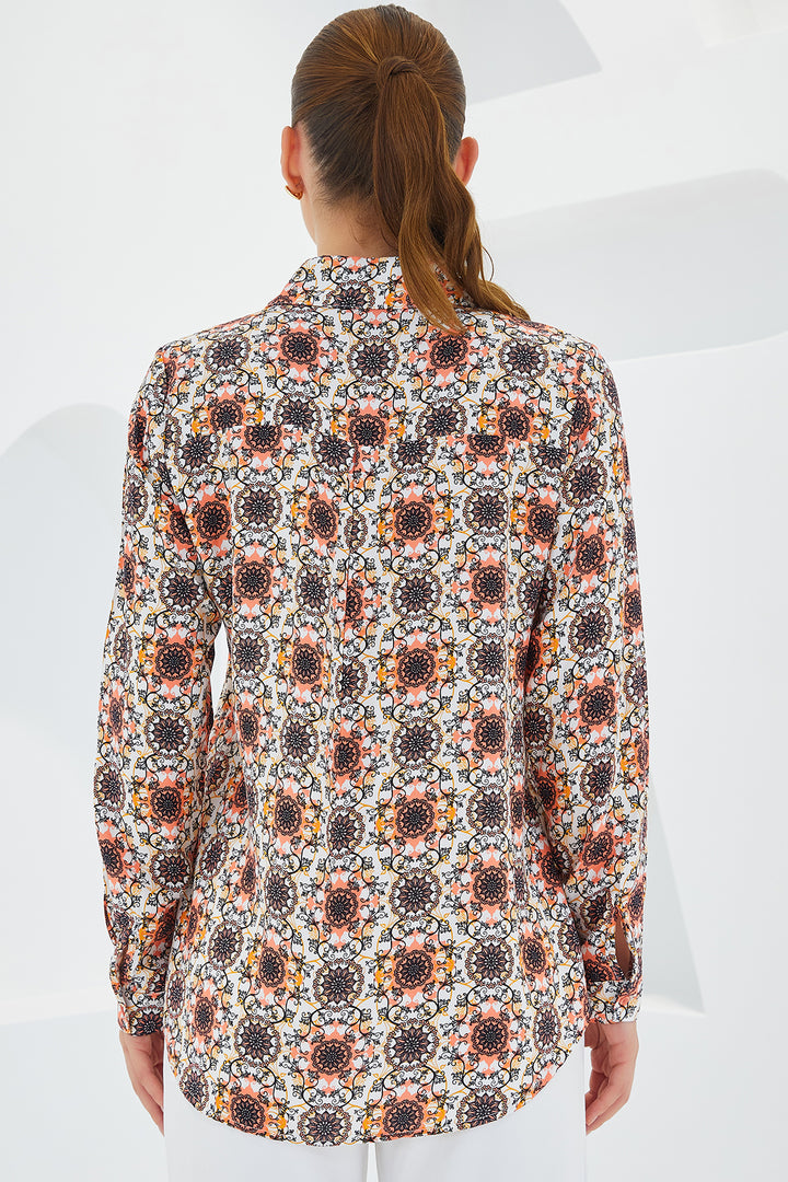 BGD Women Graphic Patterned Shirt - Orange - Avondale