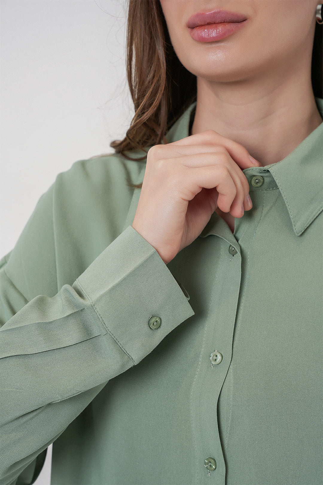 BGD Women Women's Oversize Viscose Shirt 3785 - Çağla - Kostiantynivka